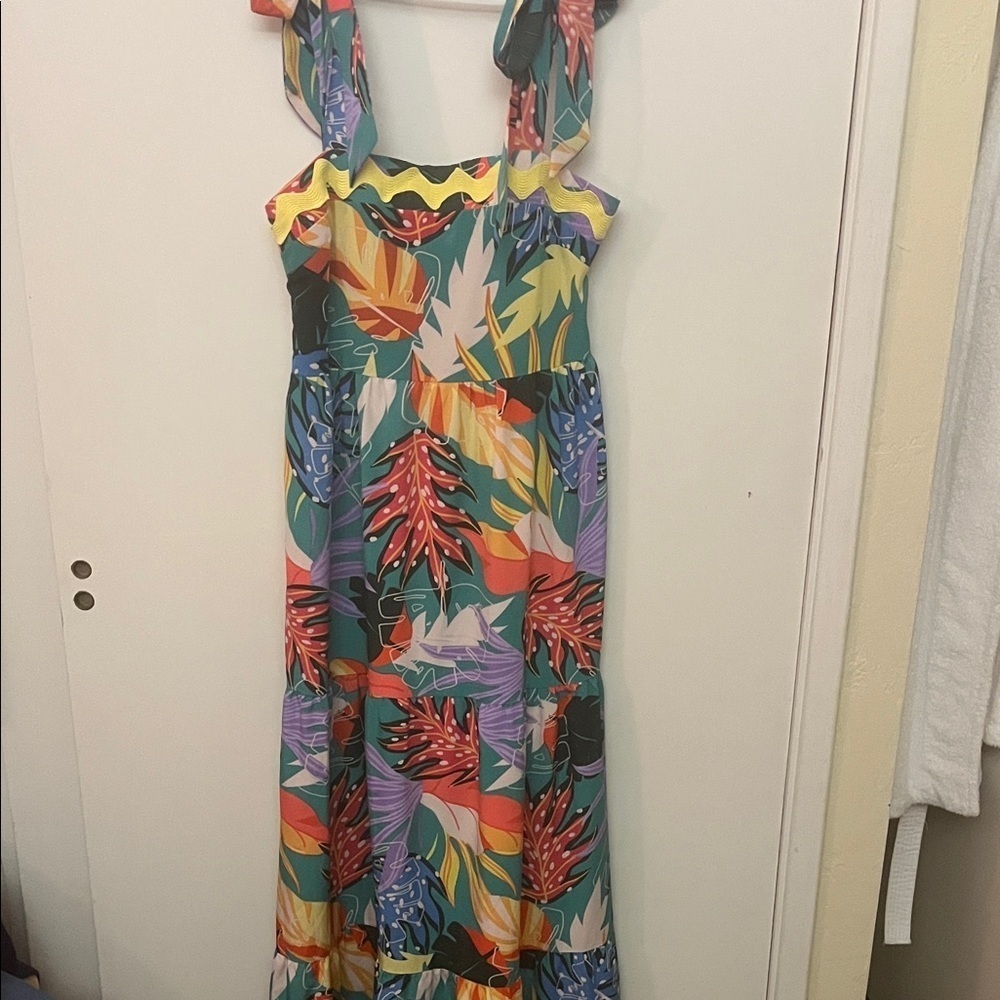 Umgee Colorful Tropical Maxi Dress size medium